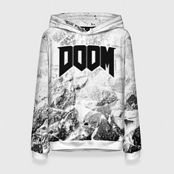 Женская толстовка Doom white graphite