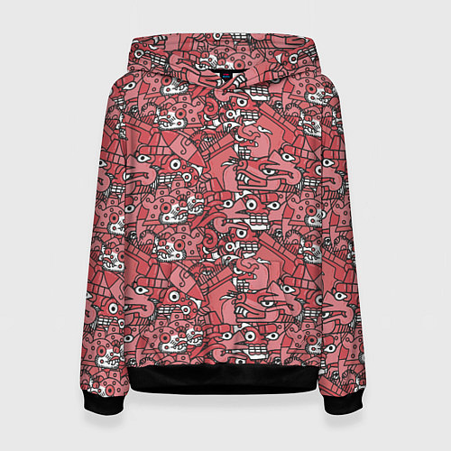 Женская толстовка Ацтеки и звери / 3D-Черный – фото 1