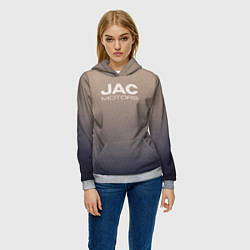 Толстовка-худи женская Jac motors сине-бежевый, цвет: 3D-меланж — фото 2