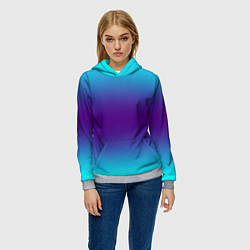 Толстовка-худи женская Градиент из неона, цвет: 3D-меланж — фото 2