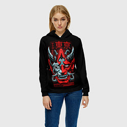 Толстовка-худи женская Cyberpunk 2077 Japan, цвет: 3D-черный — фото 2