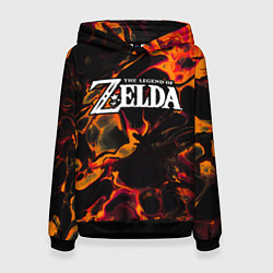 Толстовка-худи женская Zelda red lava, цвет: 3D-черный