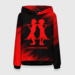 Толстовка-худи женская Hunter x Hunter - red gradient, цвет: 3D-черный