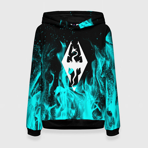 Женская толстовка The elder scrolls neon flame / 3D-Черный – фото 1