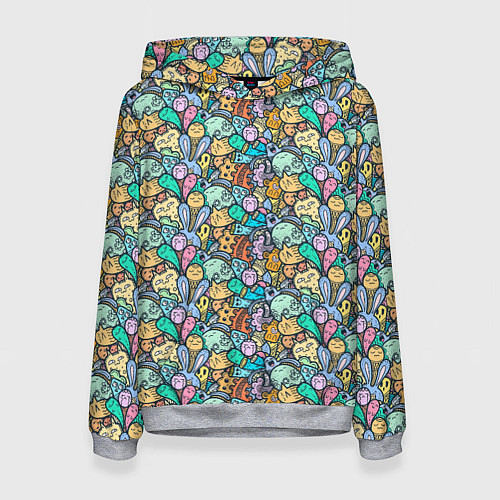 Женская толстовка Животные и узоры / 3D-Меланж – фото 1