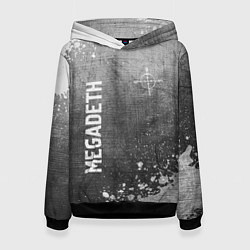 Толстовка-худи женская Megadeth - grey gradient вертикально, цвет: 3D-черный
