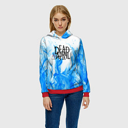 Толстовка-худи женская Dead by april fire blue, цвет: 3D-красный — фото 2