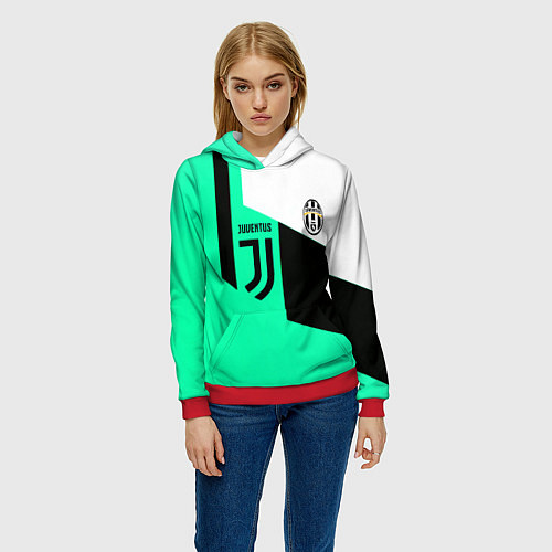 Женская толстовка Juventus geometry / 3D-Красный – фото 3