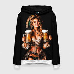 Толстовка-худи женская Пиво на Тартуге, цвет: 3D-белый