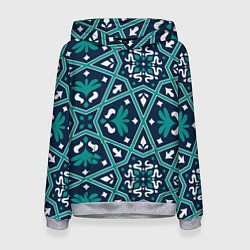 Толстовка-худи женская Геометрический узор арабеска, цвет: 3D-меланж