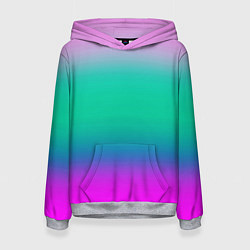 Толстовка-худи женская Градиент цветной, цвет: 3D-меланж