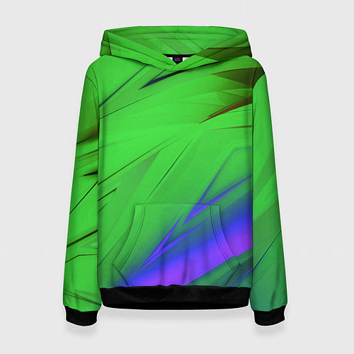Женская толстовка Кислотно неоновая геометрия / 3D-Черный – фото 1