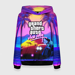 Толстовка-худи женская Vice city retro wave Lambo, цвет: 3D-черный