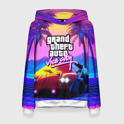 Толстовка-худи женская Vice city retro wave Lambo, цвет: 3D-белый