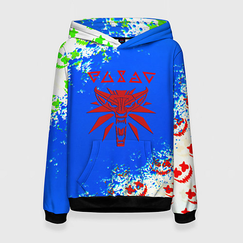 Женская толстовка The Witcher logo horror / 3D-Черный – фото 1