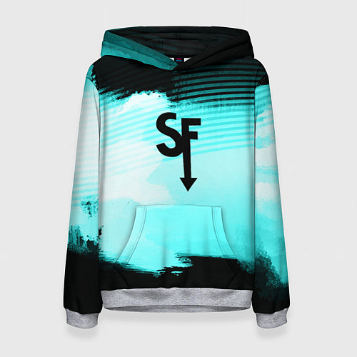 Женская толстовка Sally face geometry / 3D-Меланж – фото 1