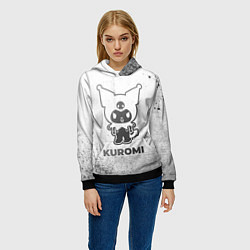 Толстовка-худи женская Kuromi - white gradient, цвет: 3D-черный — фото 2