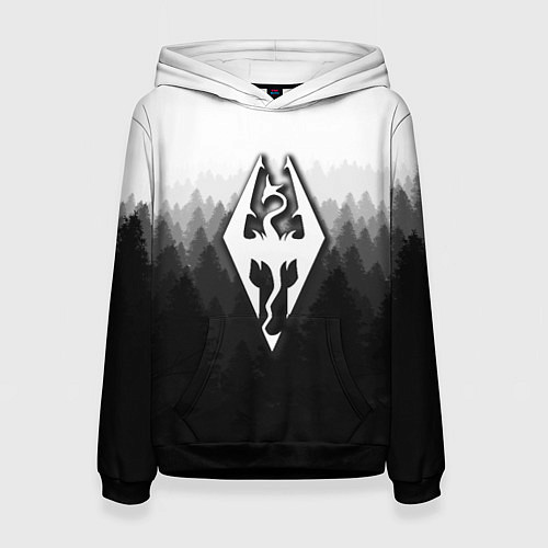 Женская толстовка Скайрим лес лого / 3D-Черный – фото 1