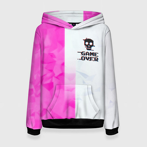 Женская толстовка Game over pink abstraction / 3D-Черный – фото 1