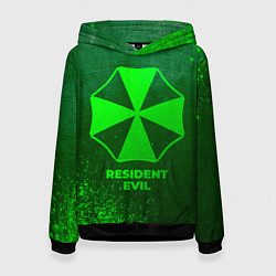 Толстовка-худи женская Resident Evil - green gradient, цвет: 3D-черный