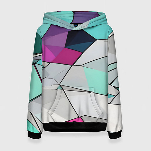 Женская толстовка Яркая геометрическая абстракция / 3D-Черный – фото 1