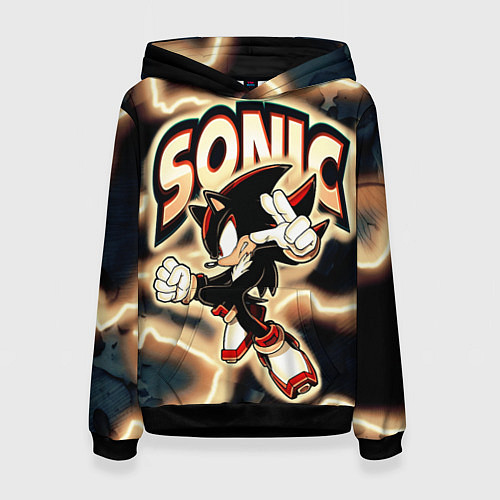 Женская толстовка Sonic в молниях / 3D-Черный – фото 1