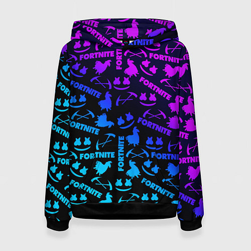 Женская толстовка Фортнайт неон / 3D-Черный – фото 1