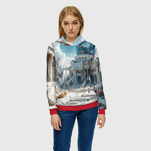 Женская толстовка Фантастическая античность / 3D-Красный – фото 3