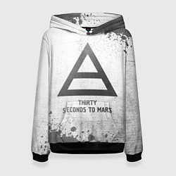 Толстовка-худи женская Thirty Seconds to Mars - white gradient, цвет: 3D-черный