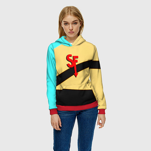 Женская толстовка Салли фейс геометрия / 3D-Красный – фото 3