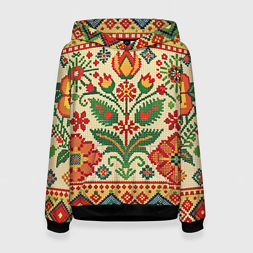 Женская толстовка Славянский узор и орнамент / 3D-Черный – фото 1