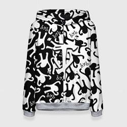 Толстовка-худи женская Doom logo мем, цвет: 3D-меланж