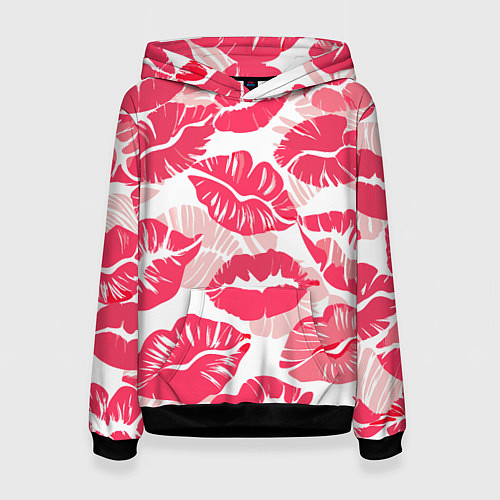 Женская толстовка Романтический отпечаток помады игривый макияж / 3D-Черный – фото 1