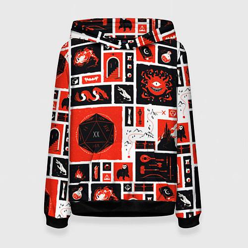 Женская толстовка Dungeons and dragons pattern / 3D-Черный – фото 1