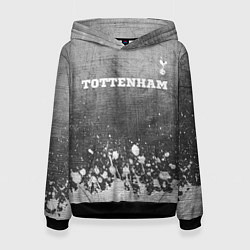 Толстовка-худи женская Tottenham - grey gradient посередине, цвет: 3D-черный