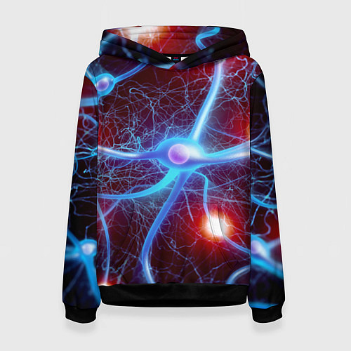 Женская толстовка Нейронная сеть - аксоны / 3D-Черный – фото 1