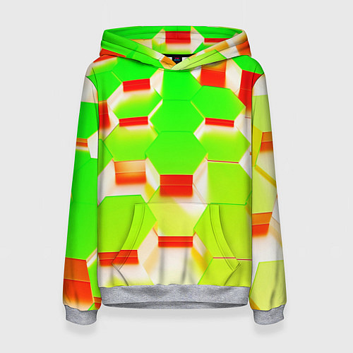 Женская толстовка Кислотные соты / 3D-Меланж – фото 1