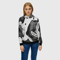 Толстовка-худи женская Камуфляж темный, цвет: 3D-черный — фото 2