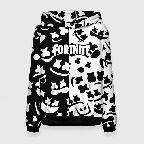 Женская толстовка Fortnite patten Marshmello / 3D-Черный – фото 1