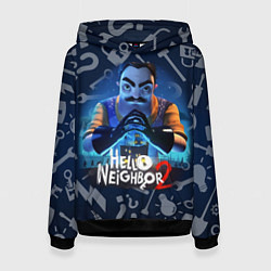 Толстовка-худи женская Привет сосед из игры Hello Neighbor, цвет: 3D-черный
