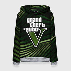 Толстовка-худи женская Grand Theft Auto V - logo, цвет: 3D-меланж