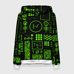 Толстовка-худи женская Twenty one pilots neon, цвет: 3D-белый