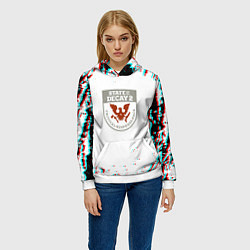 Толстовка-худи женская State of decay краски, цвет: 3D-белый — фото 2