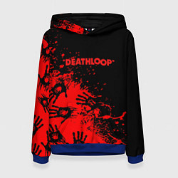 Толстовка-худи женская Deathloop руки краска, цвет: 3D-синий