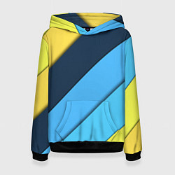 Толстовка-худи женская Линии геометрия, цвет: 3D-черный