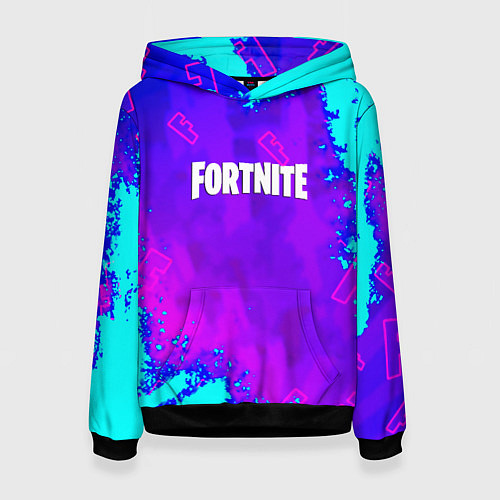 Женская толстовка Fortnite neon game / 3D-Черный – фото 1