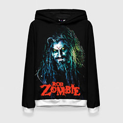 Толстовка-худи женская Rob zombie portrait, цвет: 3D-белый