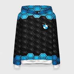 Толстовка-худи женская BMW carbon auto, цвет: 3D-белый
