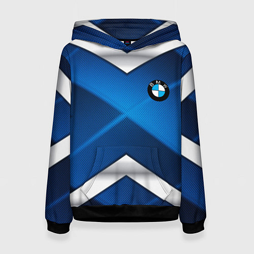 Женская толстовка BMW metalic blue abstract / 3D-Черный – фото 1