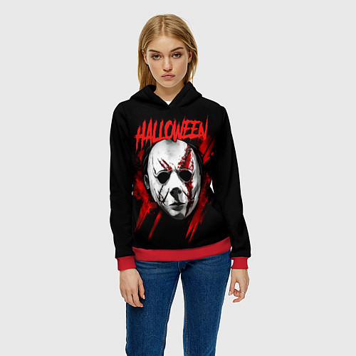 Женская толстовка Halloween Michael Myers / 3D-Красный – фото 3